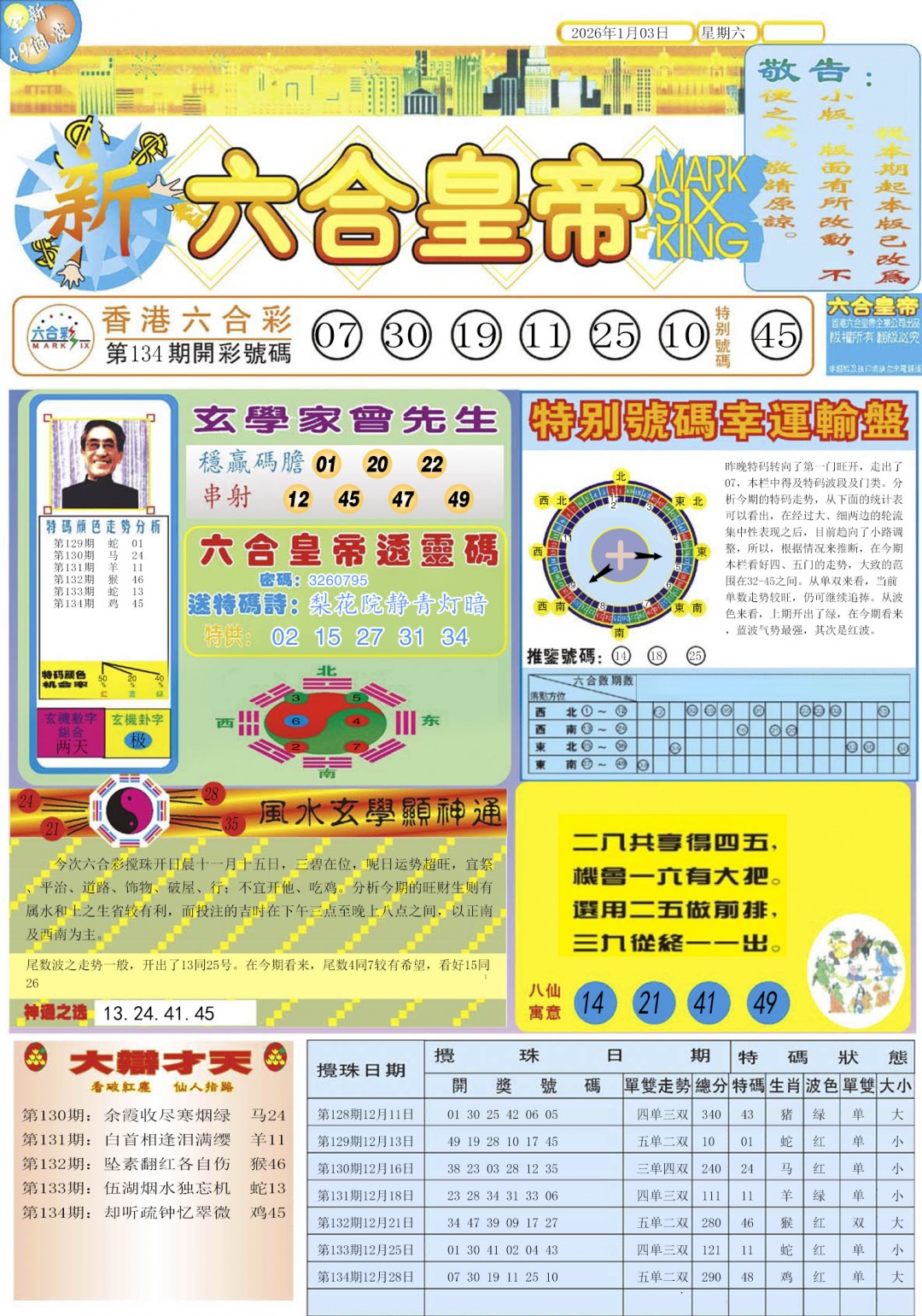 001期六合皇帝A[图]