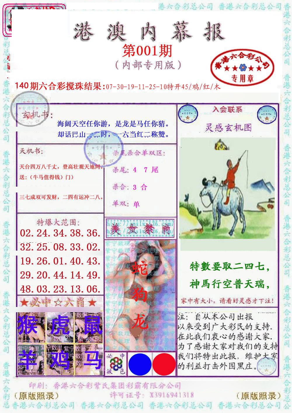 001期港澳内幕报[图]