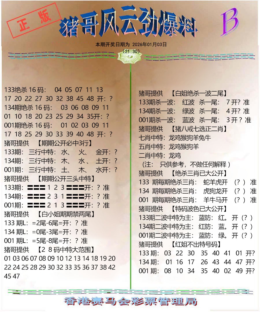 001期猪哥风云劲爆料B[图]