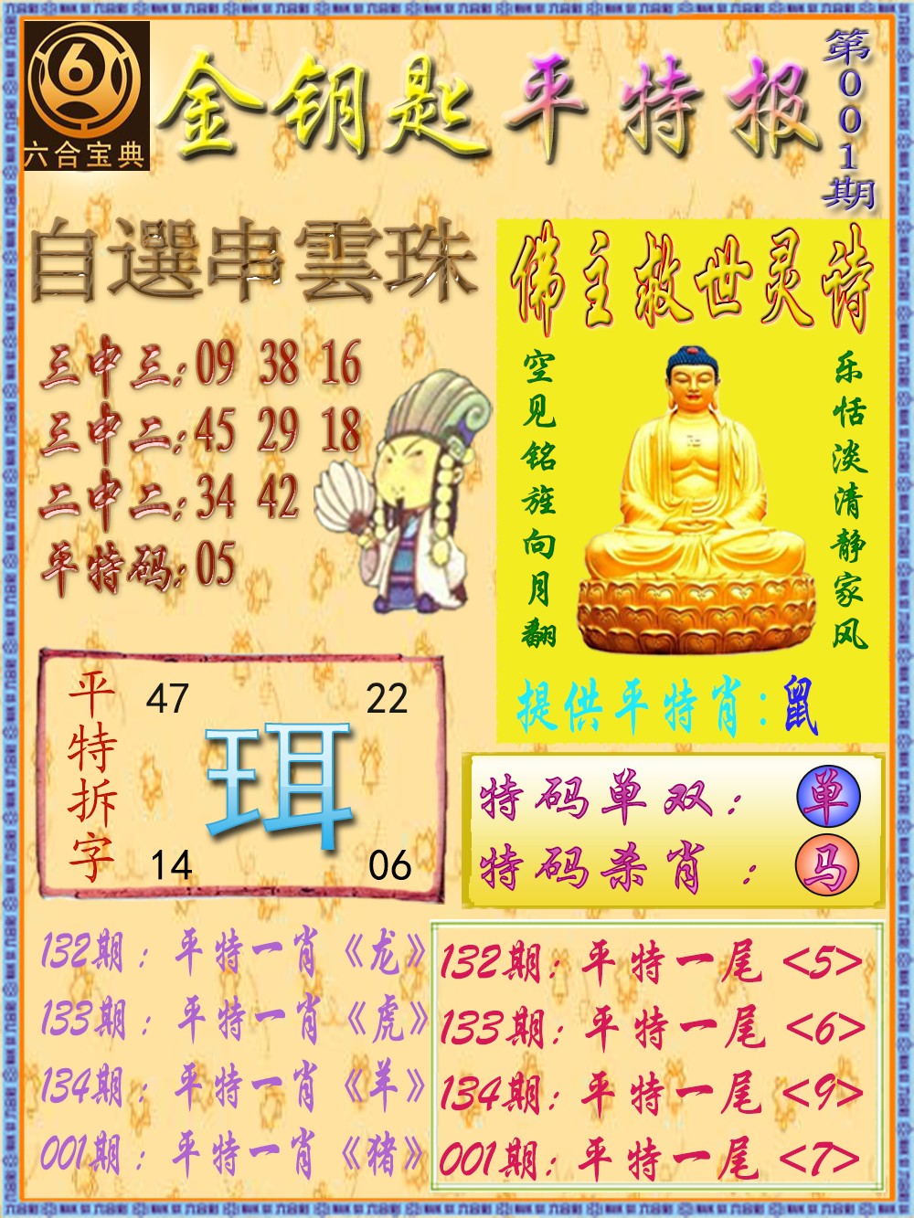 001期金钥匙平特报[图]
