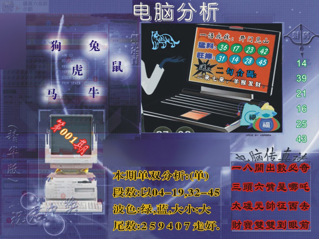 001期正版电脑分析贴士[图]