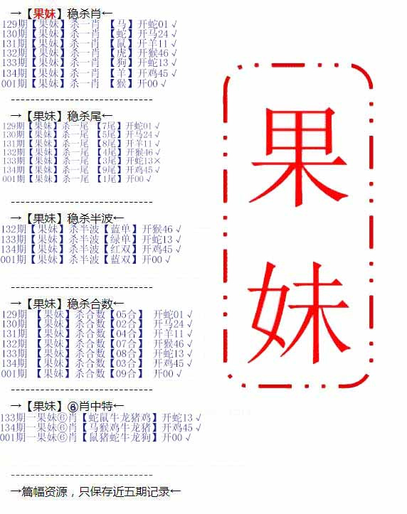 001期果妹心水[图]